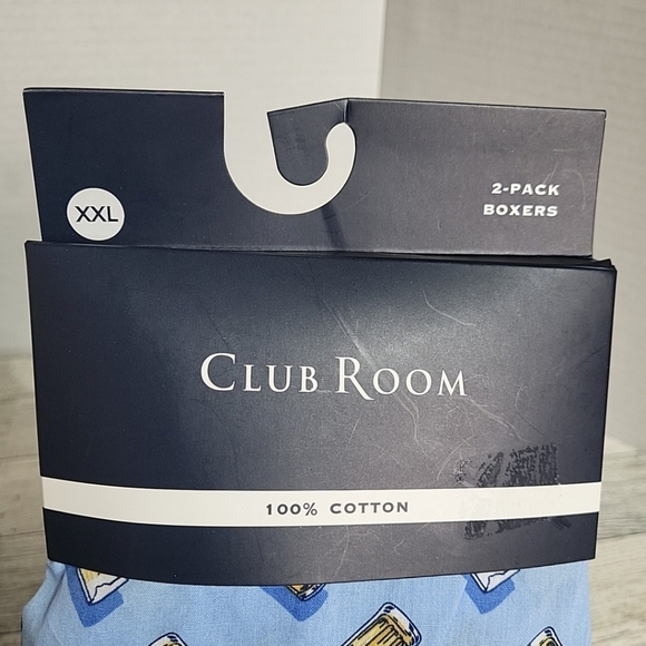 Club Room 2 Pack Beer‎ Mug Solid Boxer Shorts Men' XXL Navy / Placid Blue NWT - Picture 3 of 6